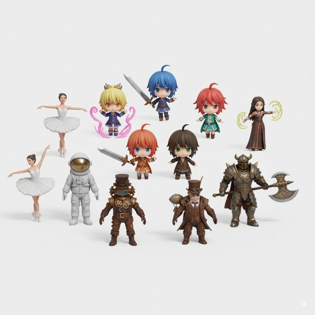Nano Banana AI 3D Figurines Collection - Various Miniature Models