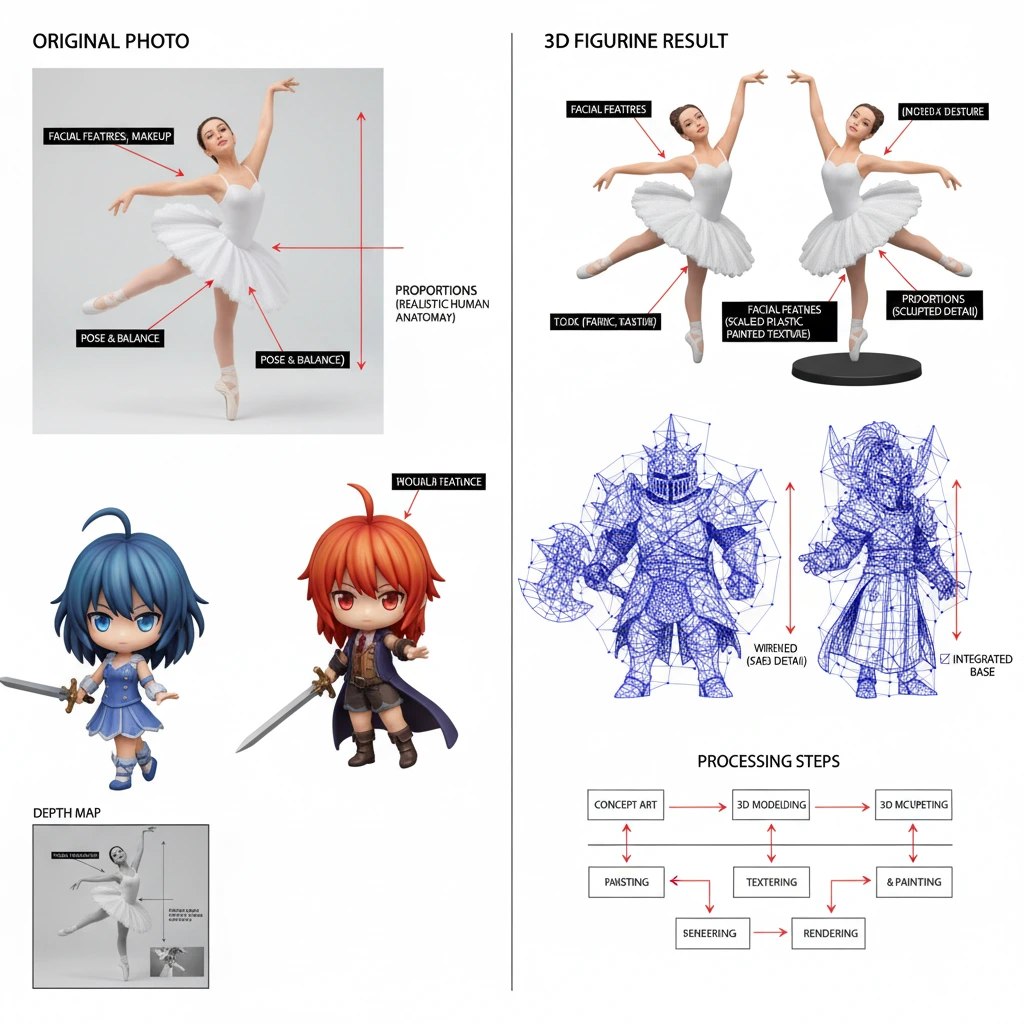 Different Styles of AI-Generated 3D Figurines - Realistic, Anime, Fantasy