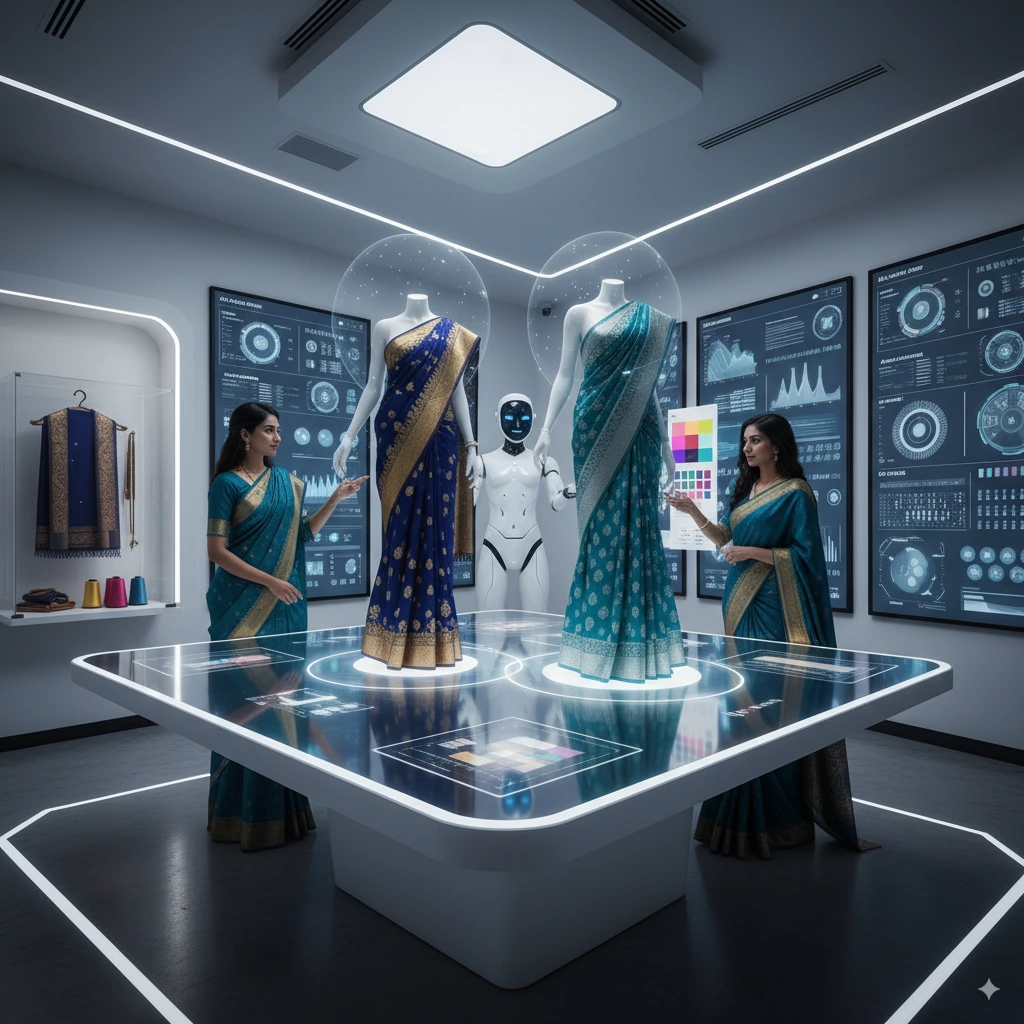Future of AI Saree Design - Futuristic AI-Powered Design Studio
